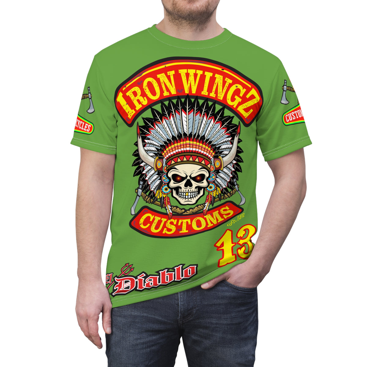 Iron Wingz Garage HiViZ Motorcycle Rider Super Tee