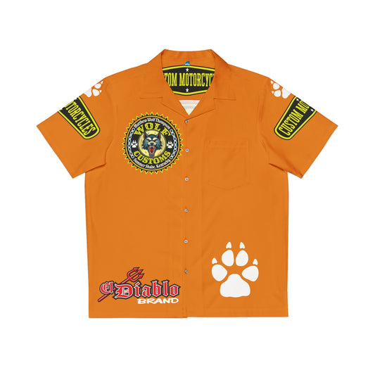 Big Bopper MWT Wolf Customs Motorcycle Hawaiian Shirt -  For Big Boys to Size 5XL