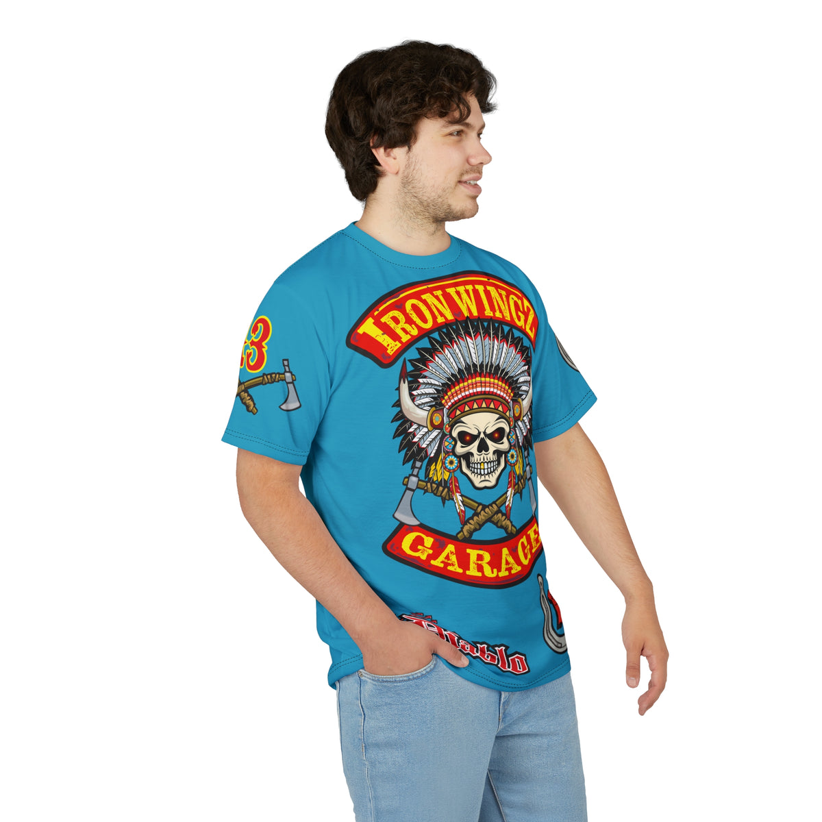 Iron Wingz Garage Warrior HiViZ Motorcycle Rider Super Tee