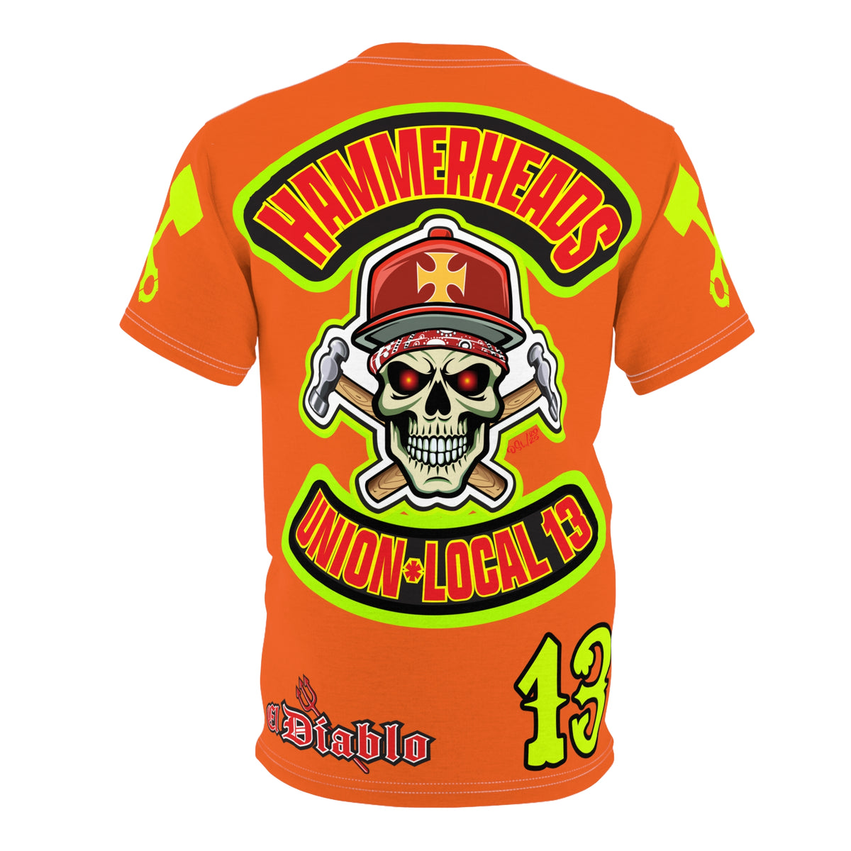Hammerheads Union Local 13 -  SoCal 619 Special Edition - Custom HiViz Motorcycle Riding Tee Shirt _ Super Comfort and Fit