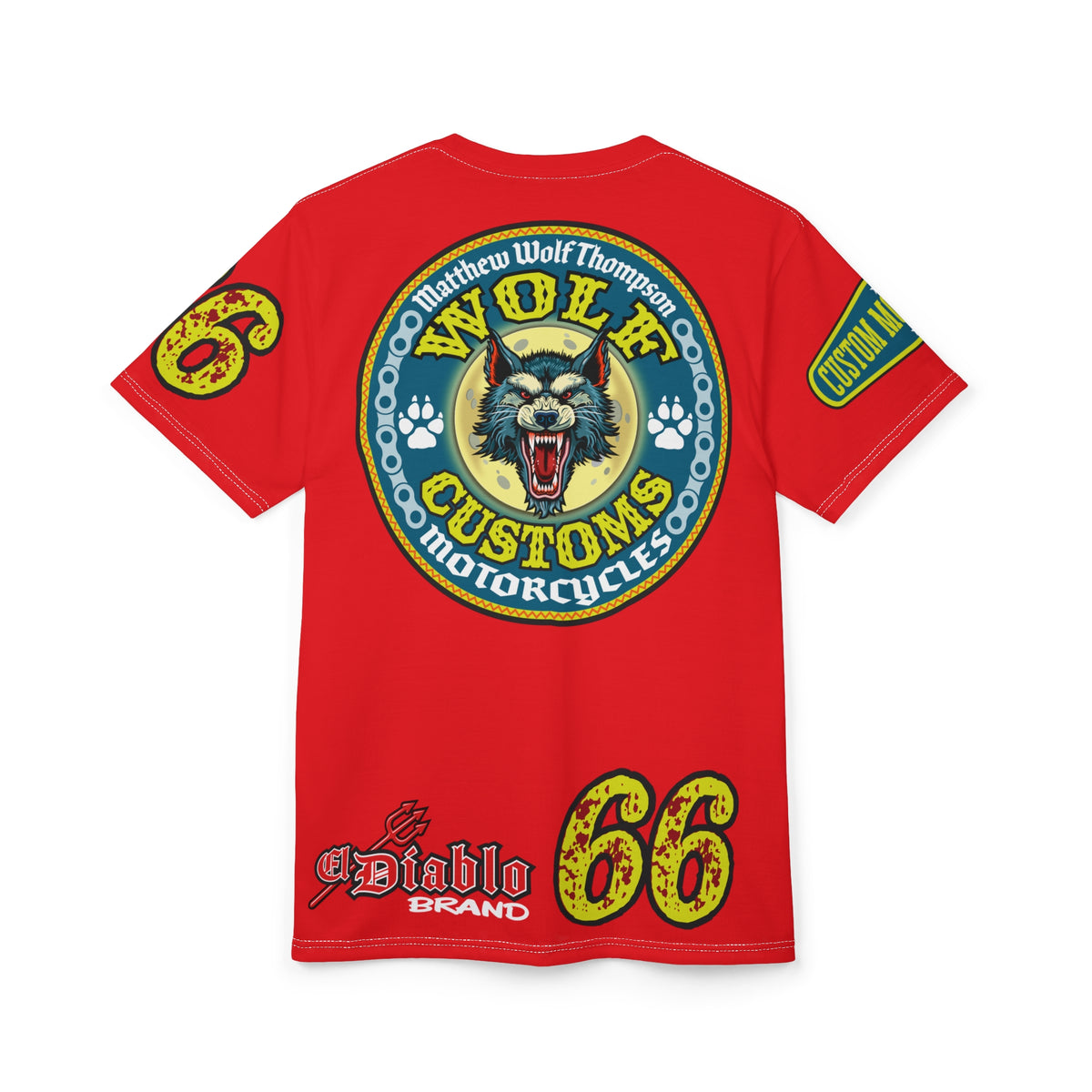 MWT Wolf Customs '66 Graphic Super  Tee — Retro Motorcycle Club Shirt The Best Biker Riding Tee EVER !!!