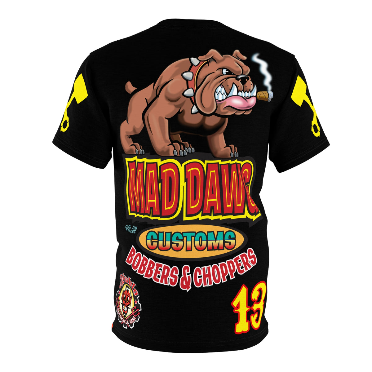 Mad Dawg Customs HiViz Americana - Motorcycle Riders Super Tee