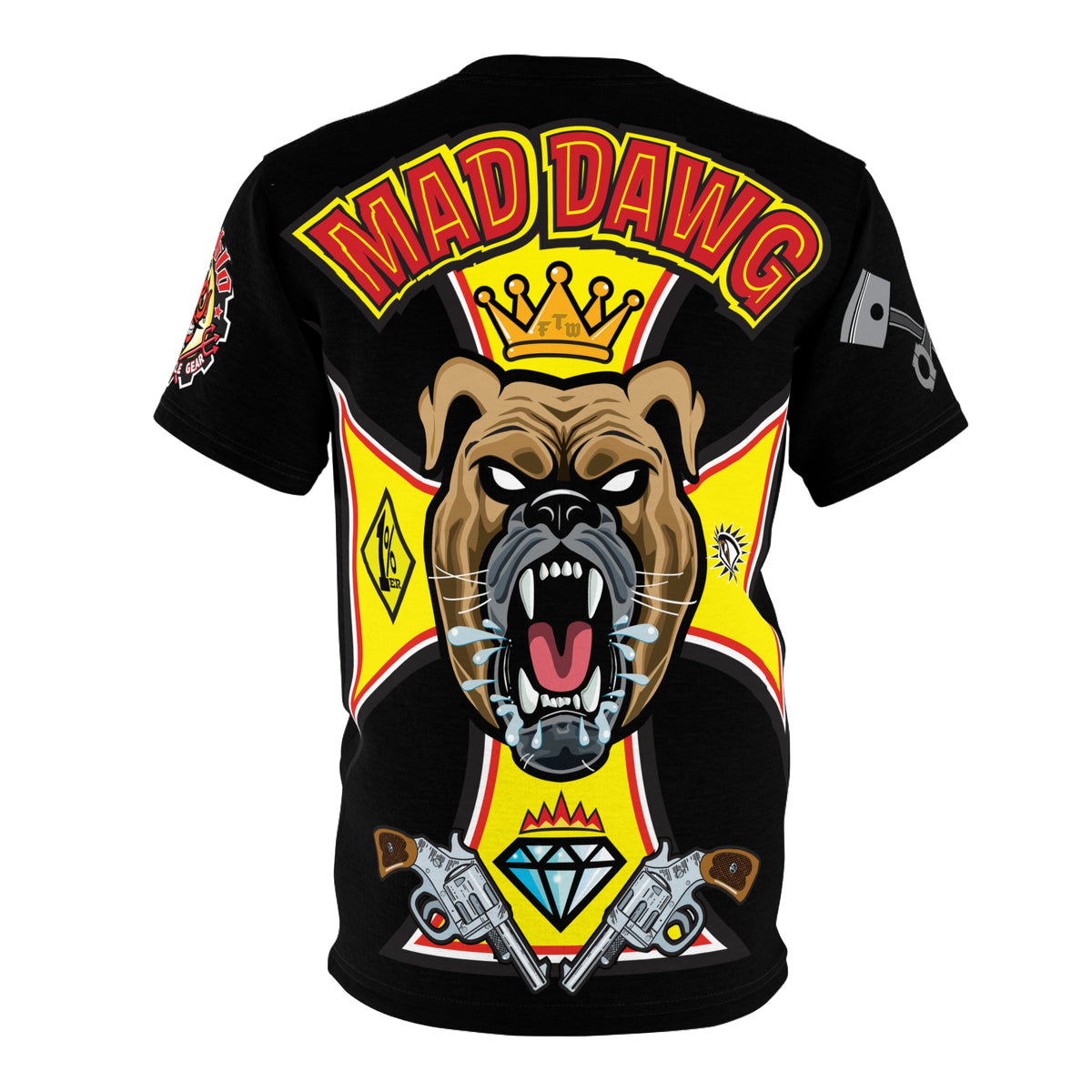 Mad Dawg Custom Bobbers & Choppers Highest Quality HiViz Motorcycle Riding Tee Shirt