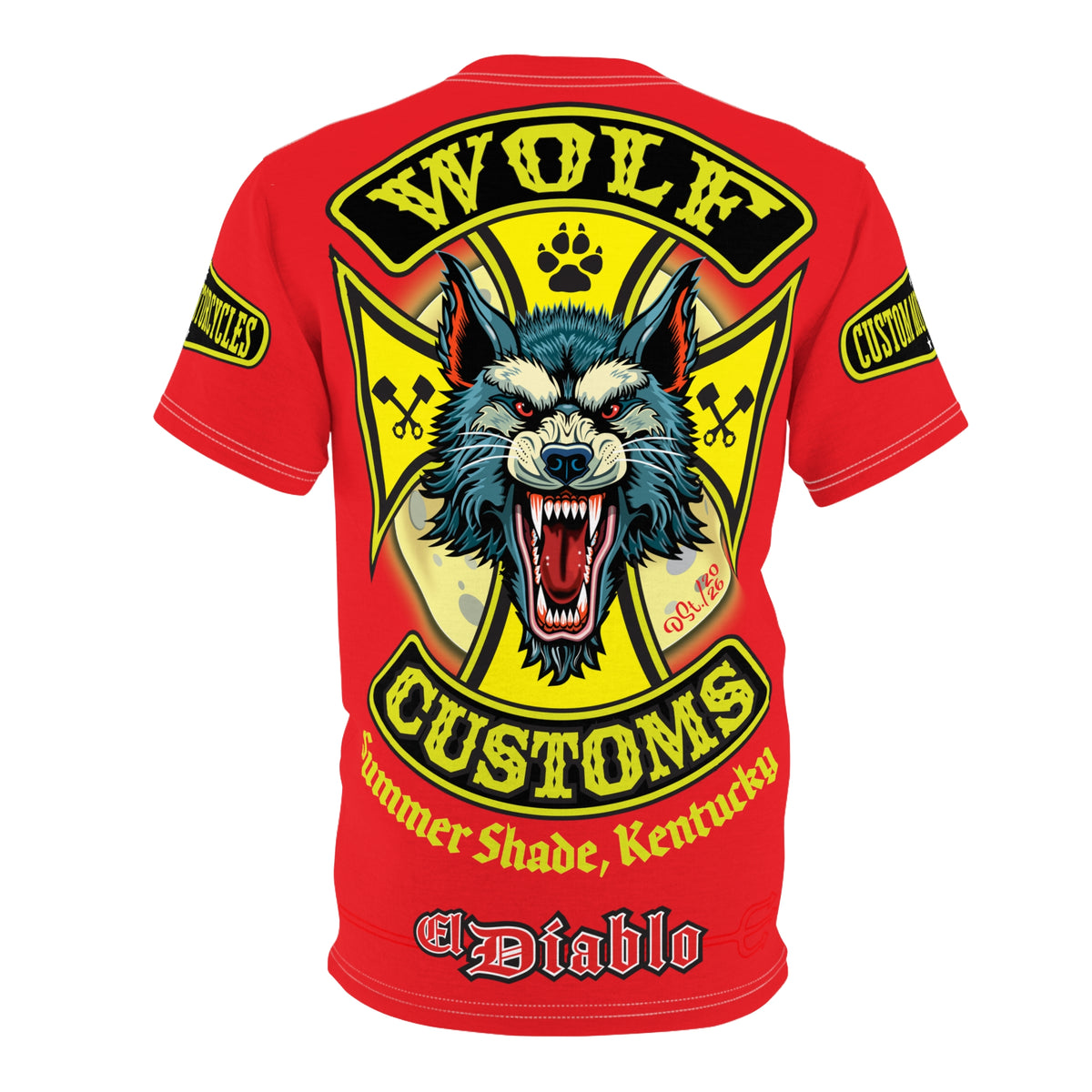 VERY SPECIAL MWT Wolf Customs with XL HiViZ Graphics Super Tee —  The Best Biker Riding Tee EVER !!!