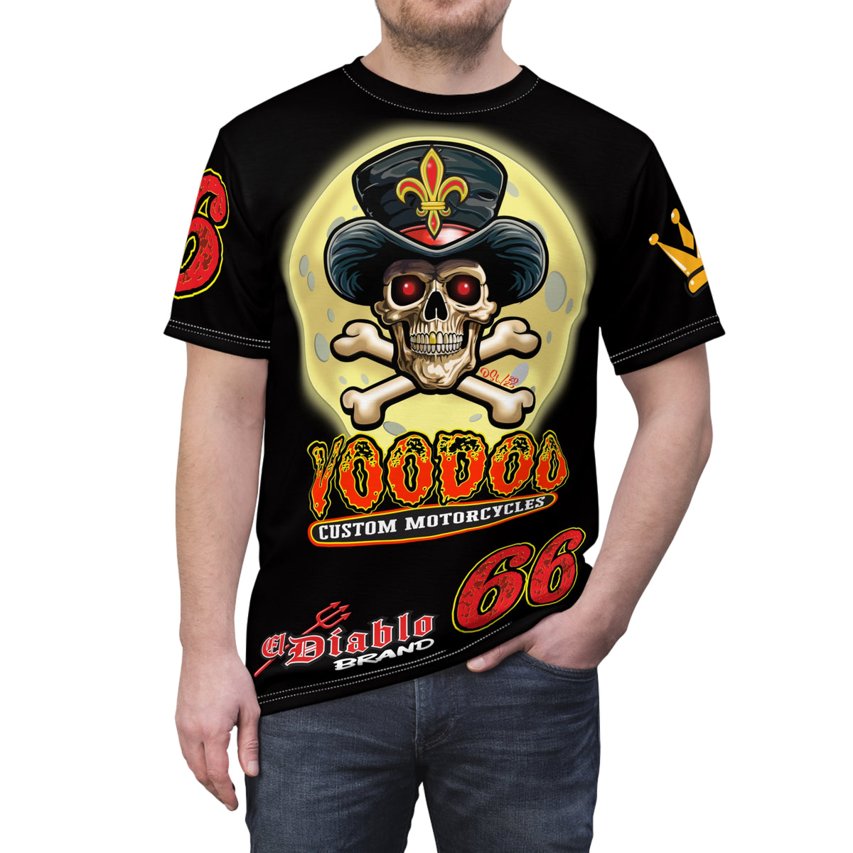 VooDoo Custom Motorcycles  Route 66 Unisex Super Tee - High Performance Riding Gear