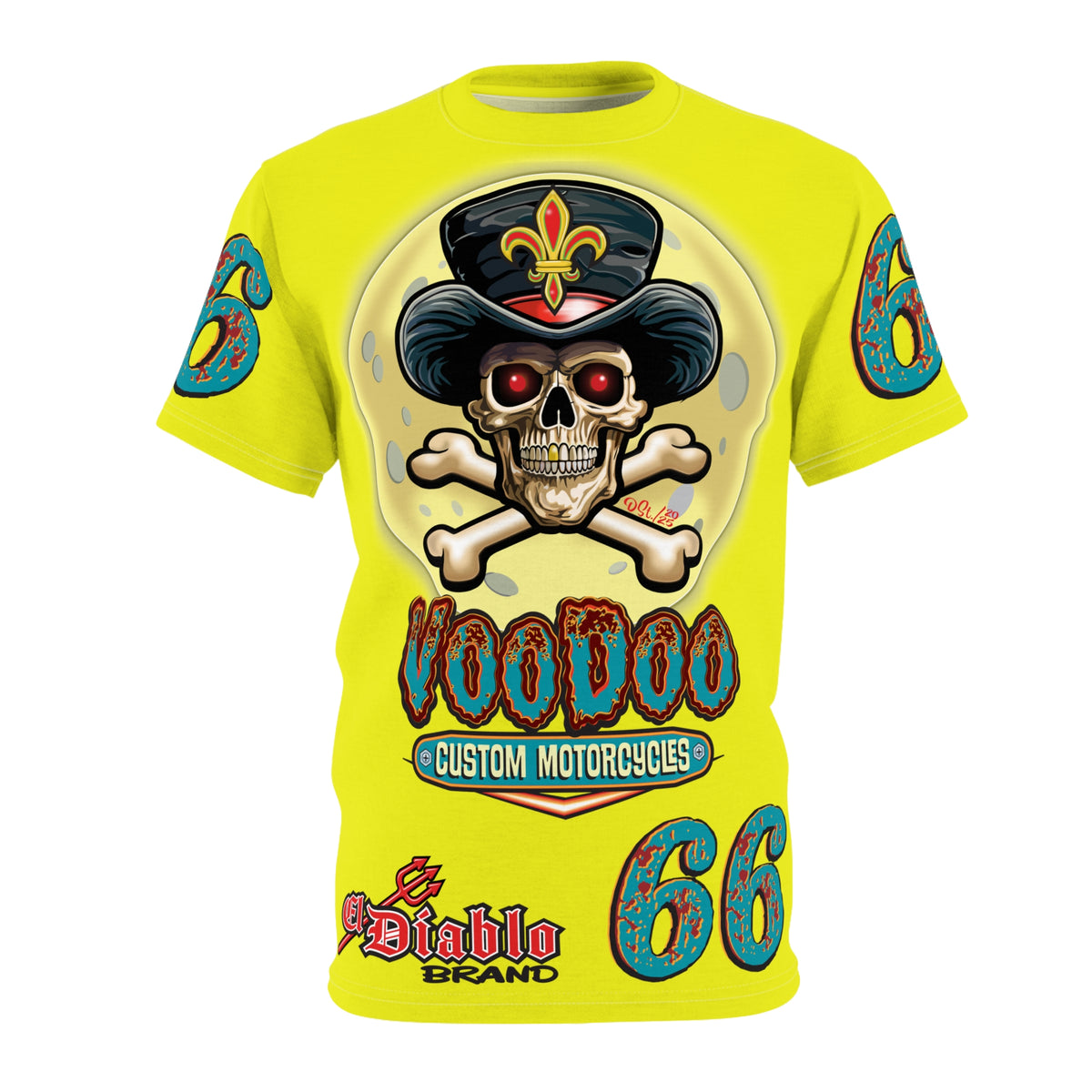 VERY Special HIVIZ Voodoo Customs Graphic Super Tee –  Edgy Style Riding Tee for Bikers