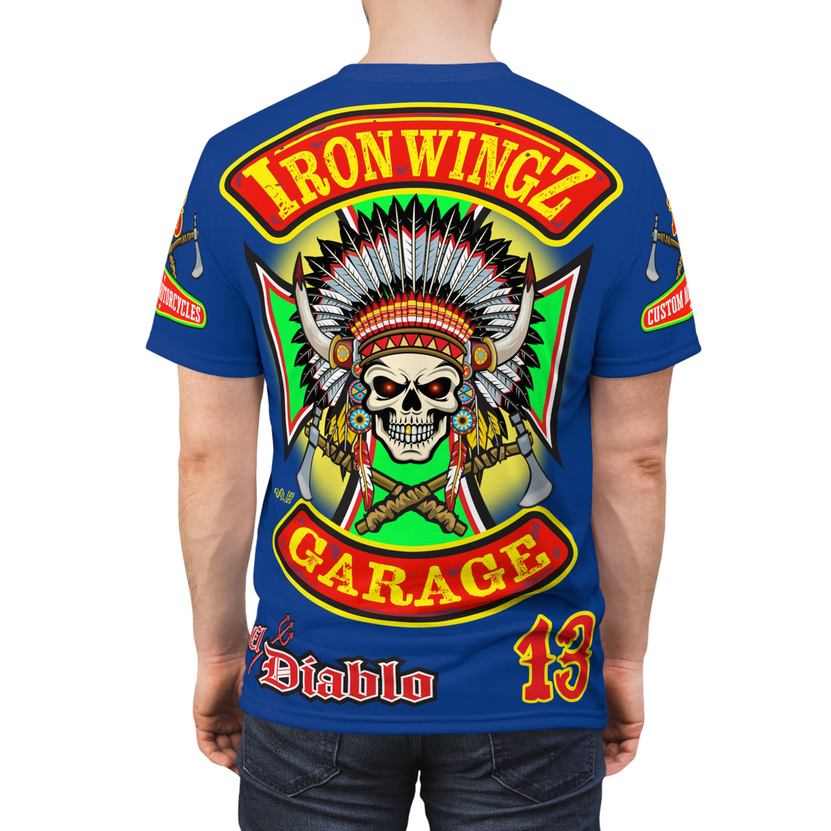 Iron Wingz Garage HiViZ Motorcycle Rider Super Tee