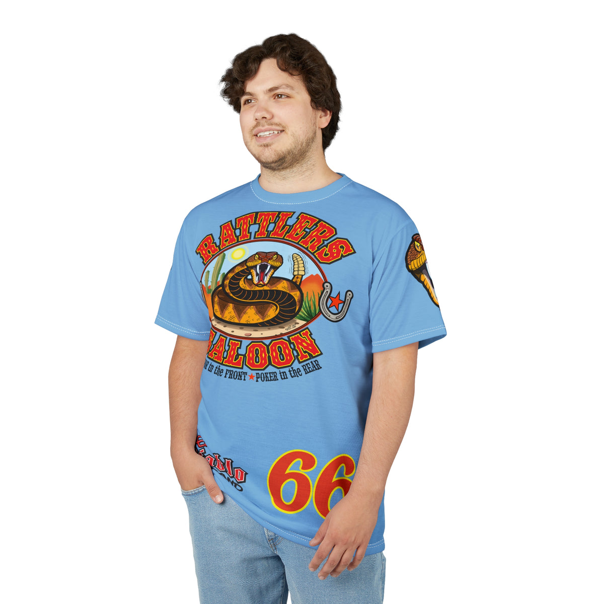 Rattlers Saloon  BADAZZ SUPER TEE — Vintage Biker 66 Graphic Shirt