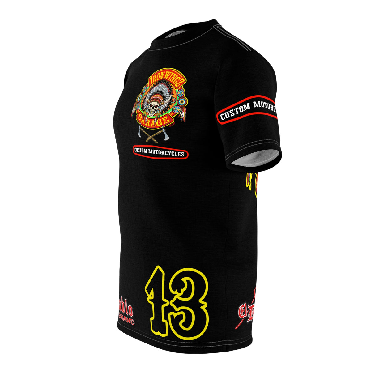 SRT Iron WingZ Garage Custom Biker Riding Super Tee - Retro Vintage Graphic Style