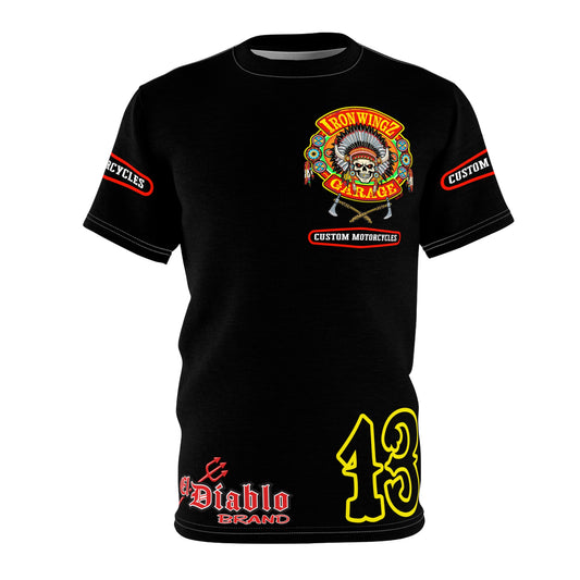 SRT Iron WingZ Garage Custom Biker Riding Super Tee - Retro Vintage Graphic Style