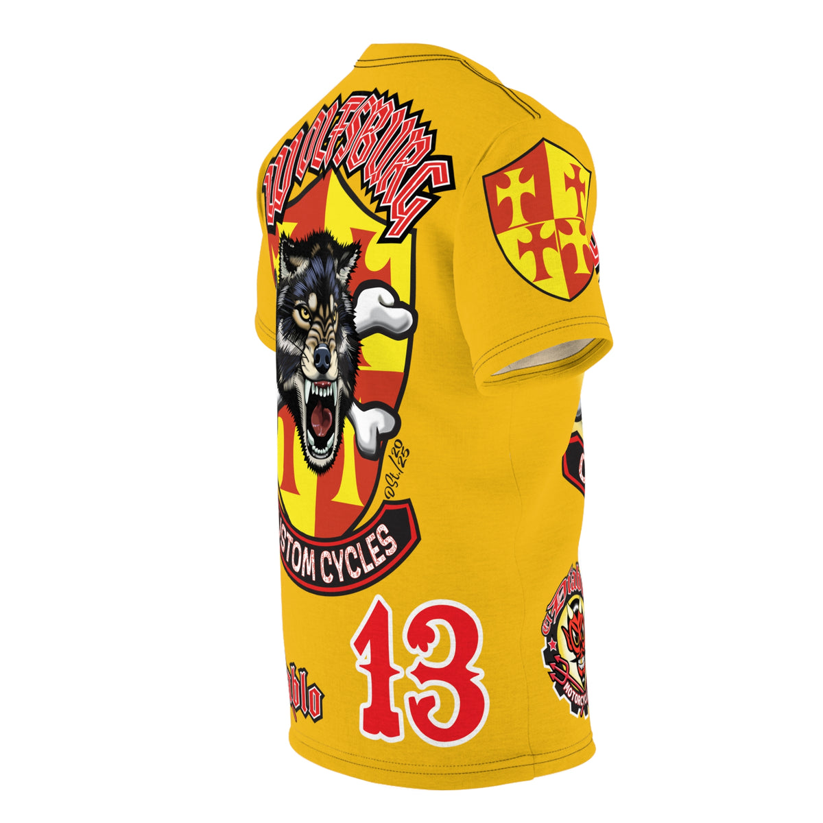 Wolfsburg Custom Cycles HiViz Graphic Super Tee for Bikers