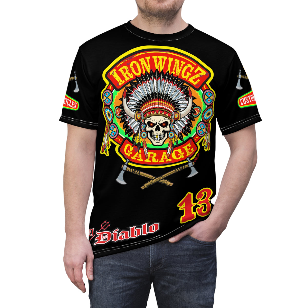 Iron Wingz Garage HiViZ Motorcycle Rider Super Tee