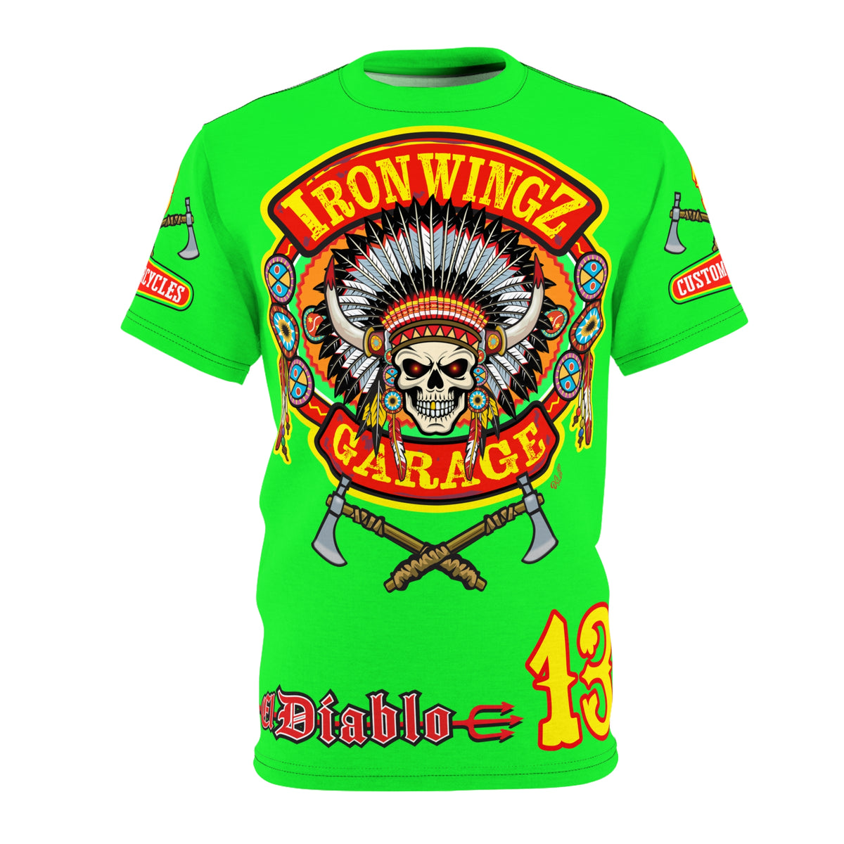 Very Special Iron Wingz Garage HiViZ  Lumina Motorcycle Rider Super Tee