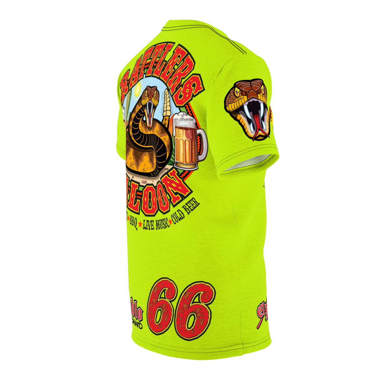 VERY Special Rattlers Saloon  BADAZZ HIVIZ SUPER TEE — Vintage Biker 66 Graphic Shirt