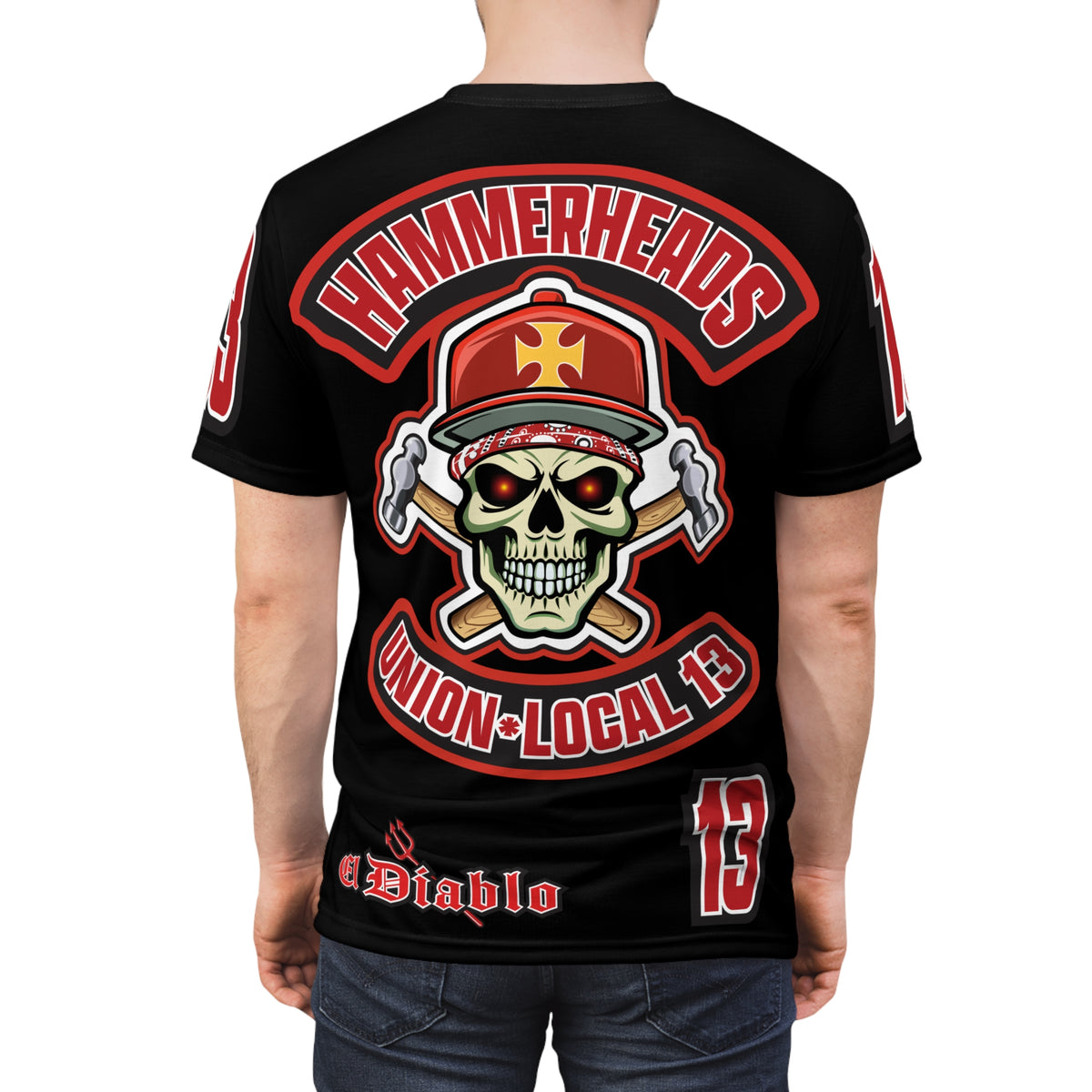Hammerheads Union Local 13 - Custom Motorcycle Riding Tee Shirt _ Super Comfort and Fit