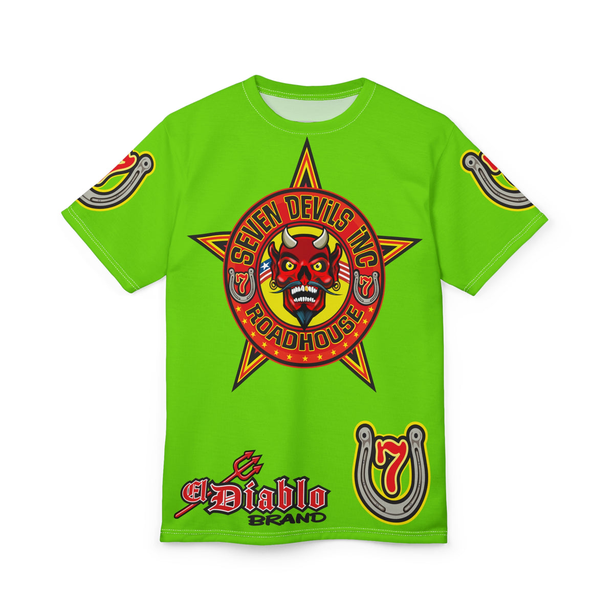 Very Special Seven Devils Inc. Roadhouse HiViz Graphic Tee - Motorcycle Custom Riding Super Tee