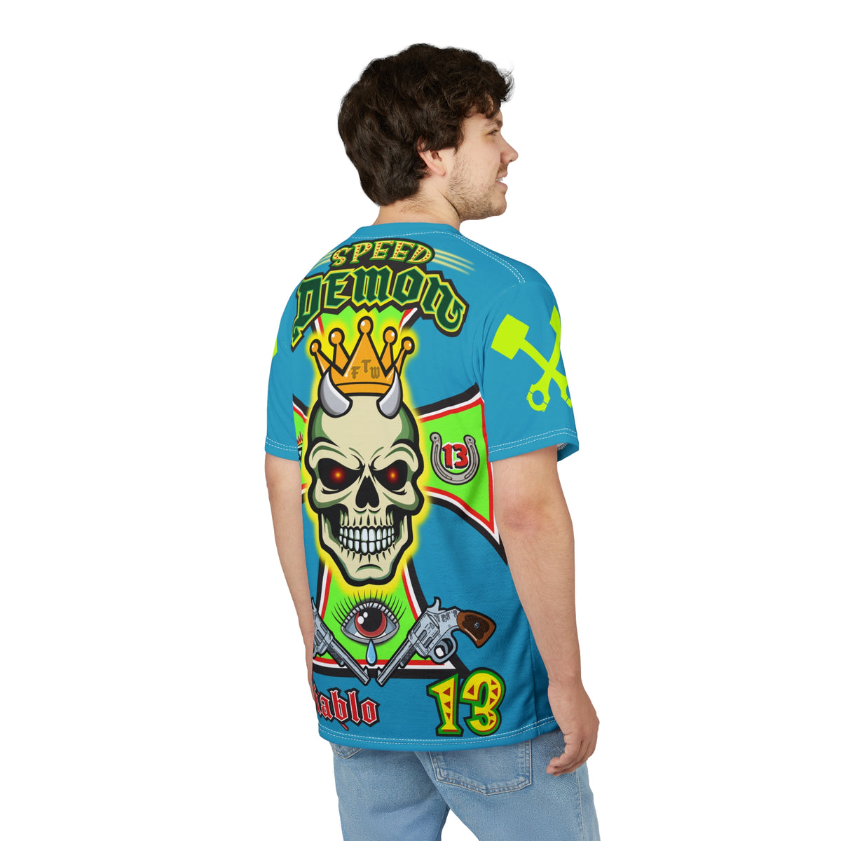 Speed Demon Hellfire HiViz Super Tee - THE Perfect Motorcycle Riding Tee - High Comfort & Perfect Fit Super Tee