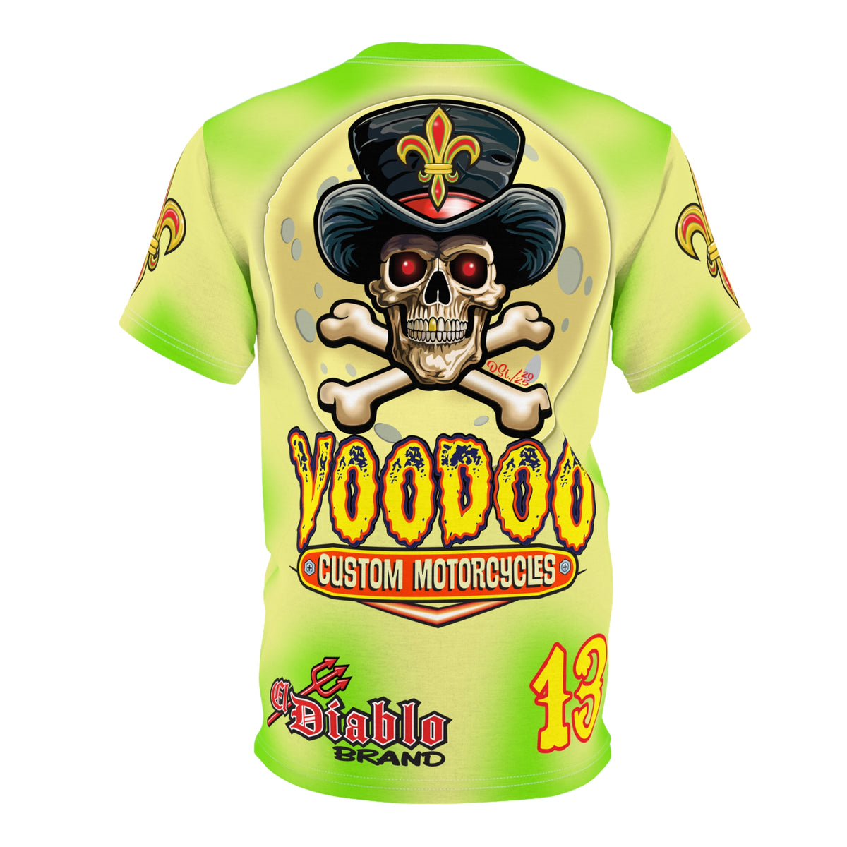 Voodoo Custom Motorcycles HIVIZ TYE DYE BLAST SUPER RIDING TEE - Look Cool, Ride Cool In our Finest Biker Riding Tee