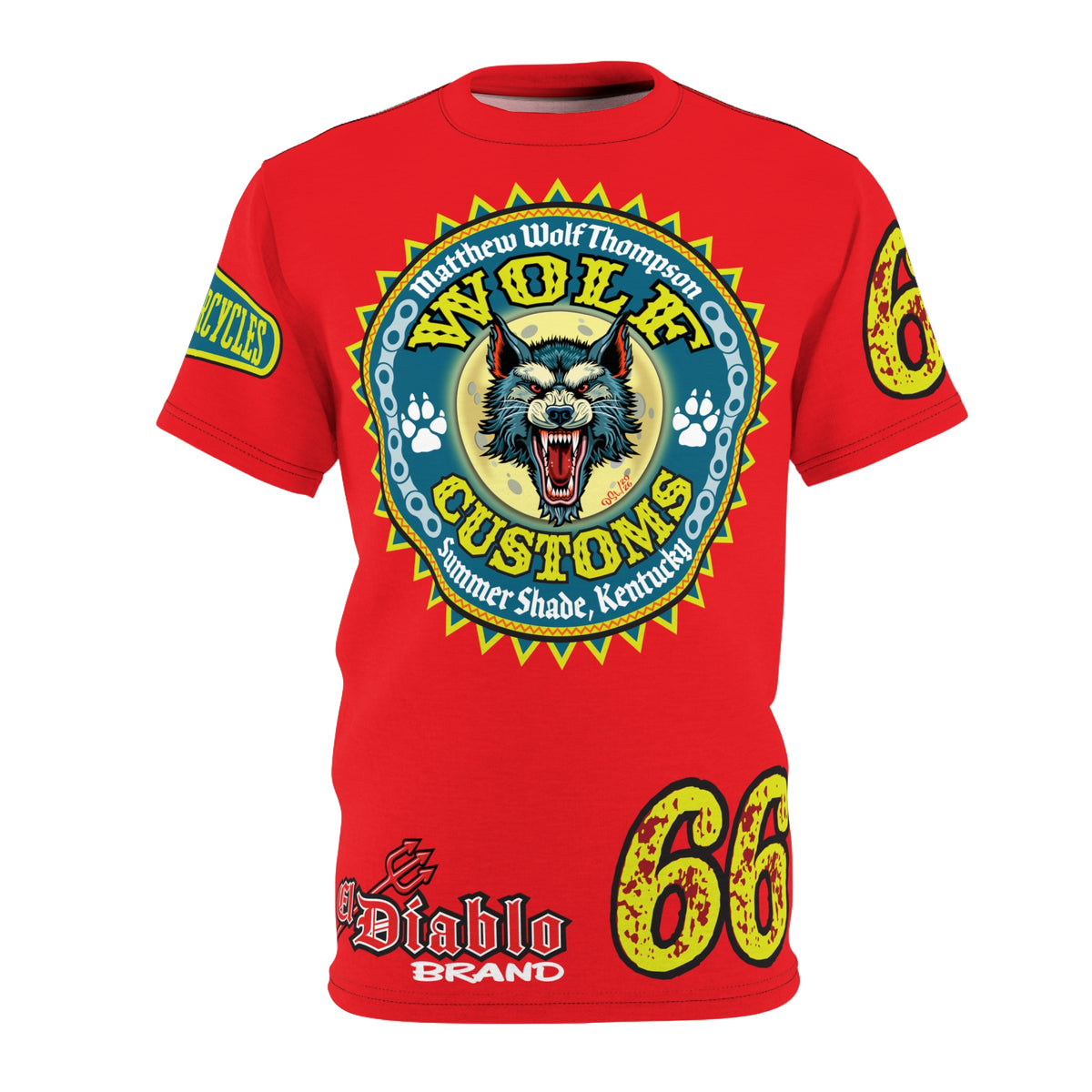 MWT Wolf Customs '66 Graphic HiViZ Super Tee — Retro Motorcycle Club Shirt, The Best Biker Riding Tee EVER !!!