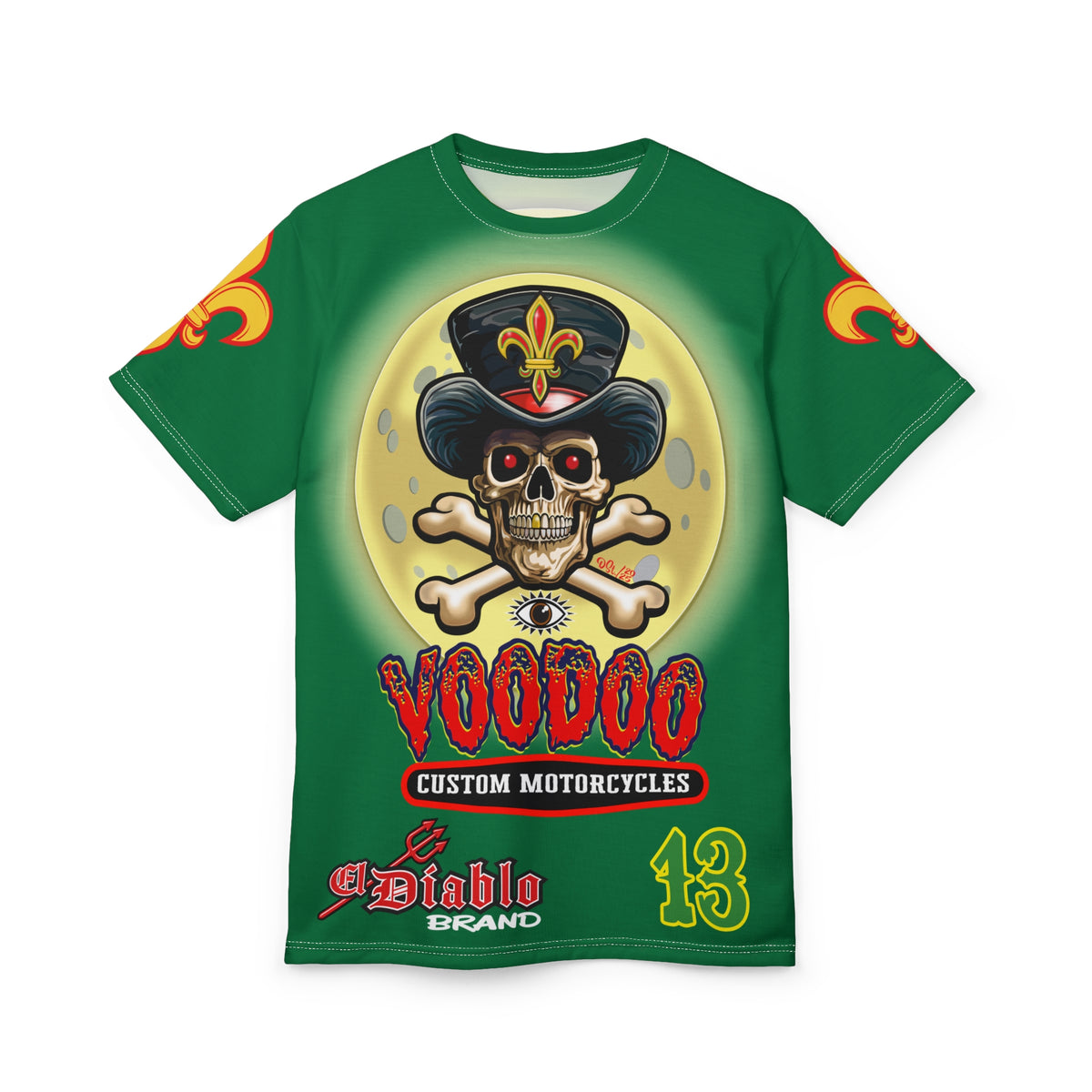 VooDoo Customs Skull & Fleur-de-Lis - High Colour Graphics Super Tee