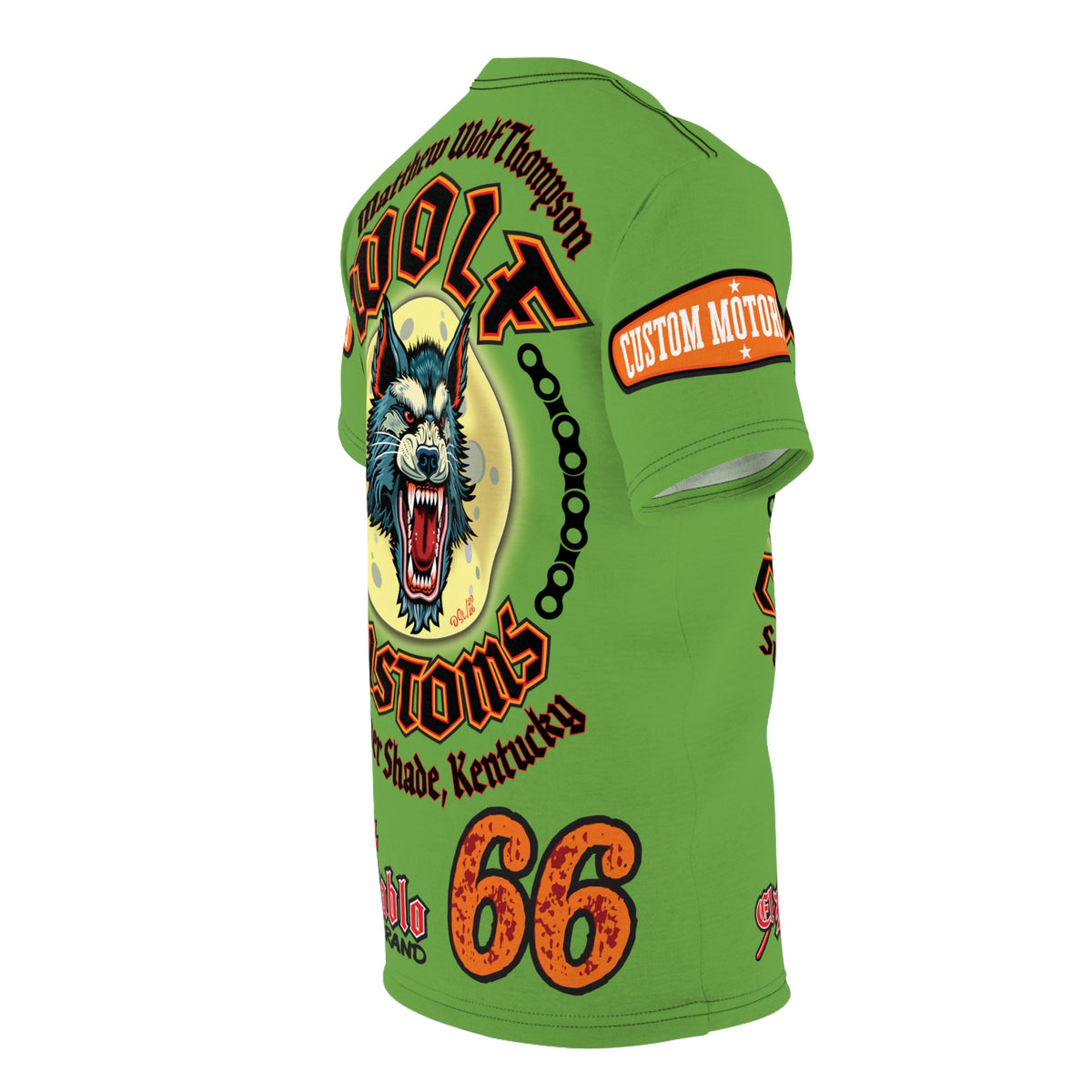 MWT Wolf Custom Motorcycles Super Tee — Viciously Cool High Performance Motorcycle Riding Shirt