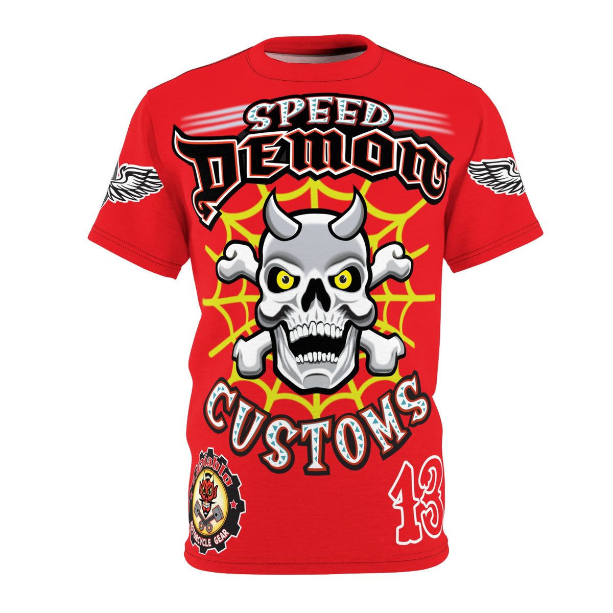 Speed Demon Customs Spectacular HiViz Super Tee - Devilishly Demented Bold Biker Design