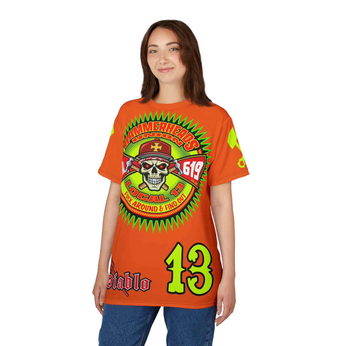 Hammerheads Union Local 13 -  SoCal 619 Special Edition - Custom HiViz Motorcycle Riding Tee Shirt _ Super Comfort and Fit