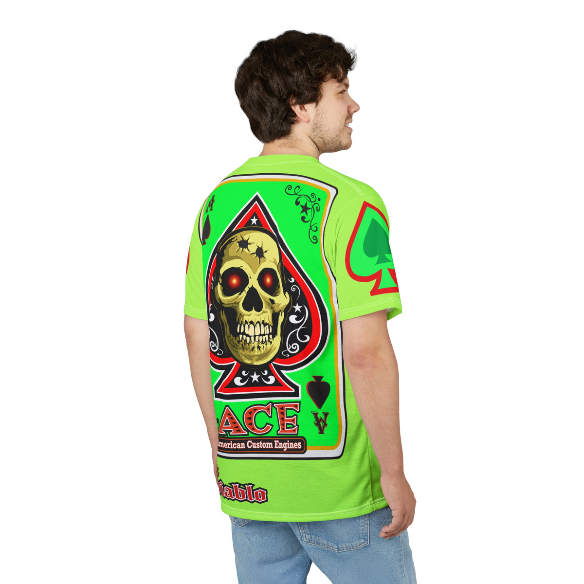 American Custom Engines ACE - Very Special Lumina Green  Ace of Spades Death Card High visibility Graphics