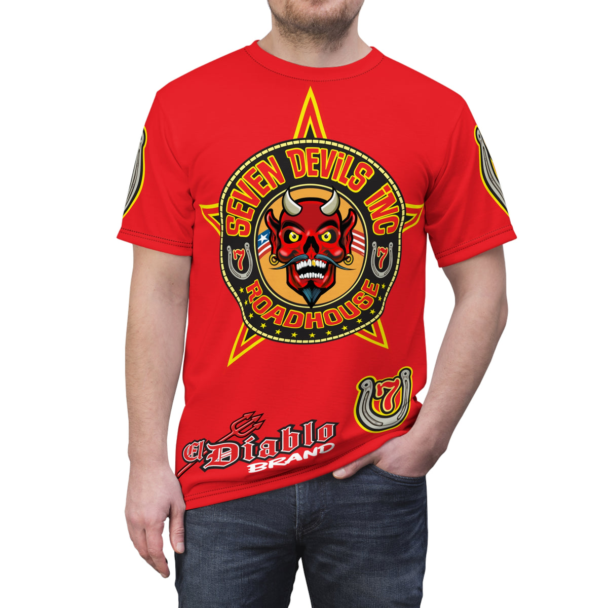 Seven Devils Inc. Roadhouse HiViz Graphic Tee - Motorcycle Custom Riding Super Tee