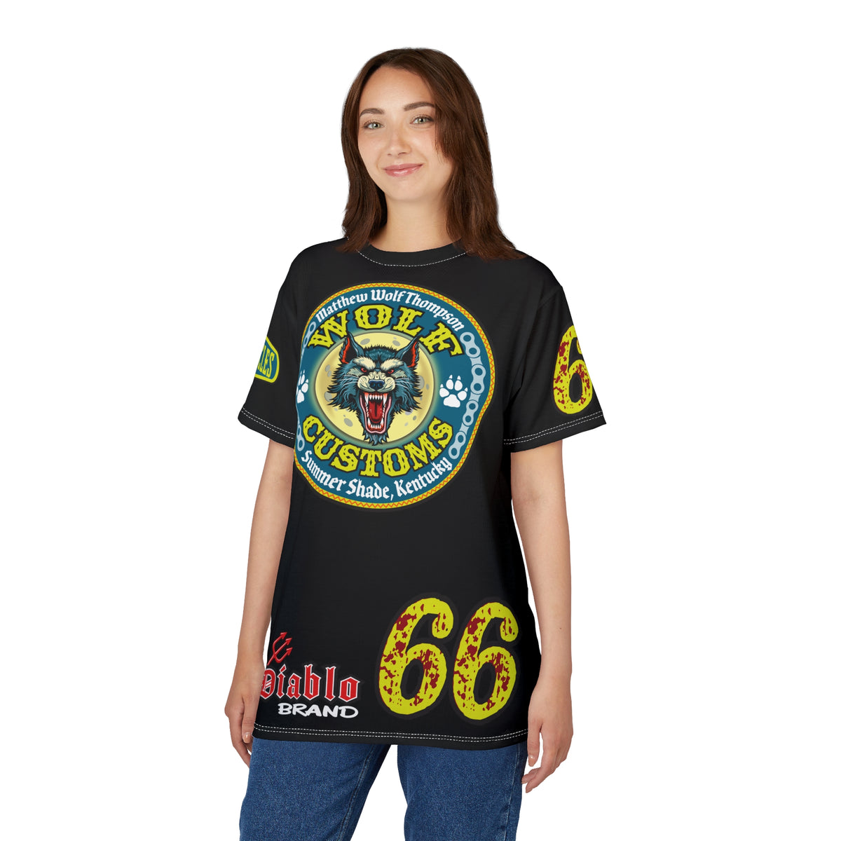 MWT Wolf Customs '66 Graphic Super  Tee — Retro Motorcycle Club Shirt The Best Biker Riding Tee EVER !!!