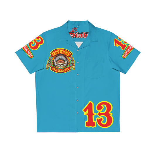 Big Bopper Men's Hawaiian Shirt - Loose, Comfortable Button Up Shirt for Easy Breezy Riding - Sizes to 5XL