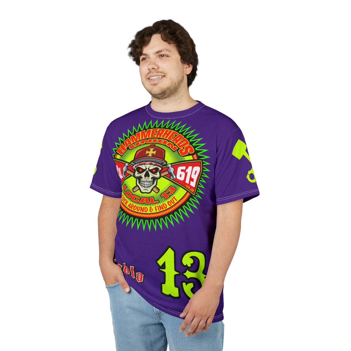 Hammerheads Union Local 13 -  SoCal 619 Special Edition - Custom HiViz Motorcycle Riding Tee Shirt _ Super Comfort and Fit