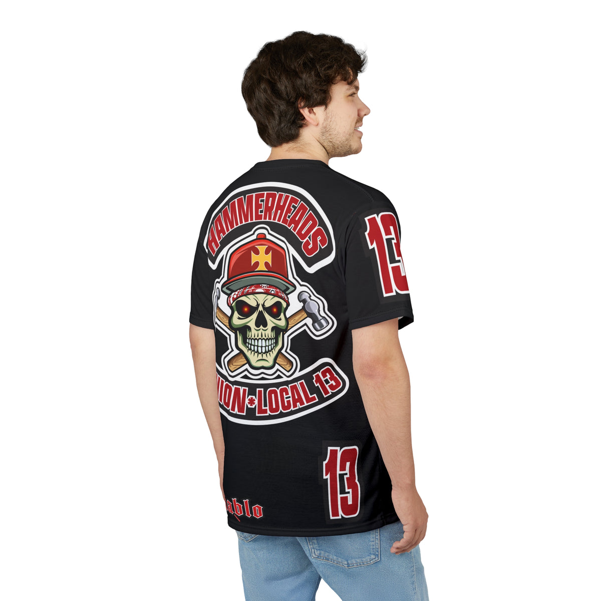 Hammerheads Union Local 13 Black Beauty - Hiviz Custom Motorcycle Riding Super Tee