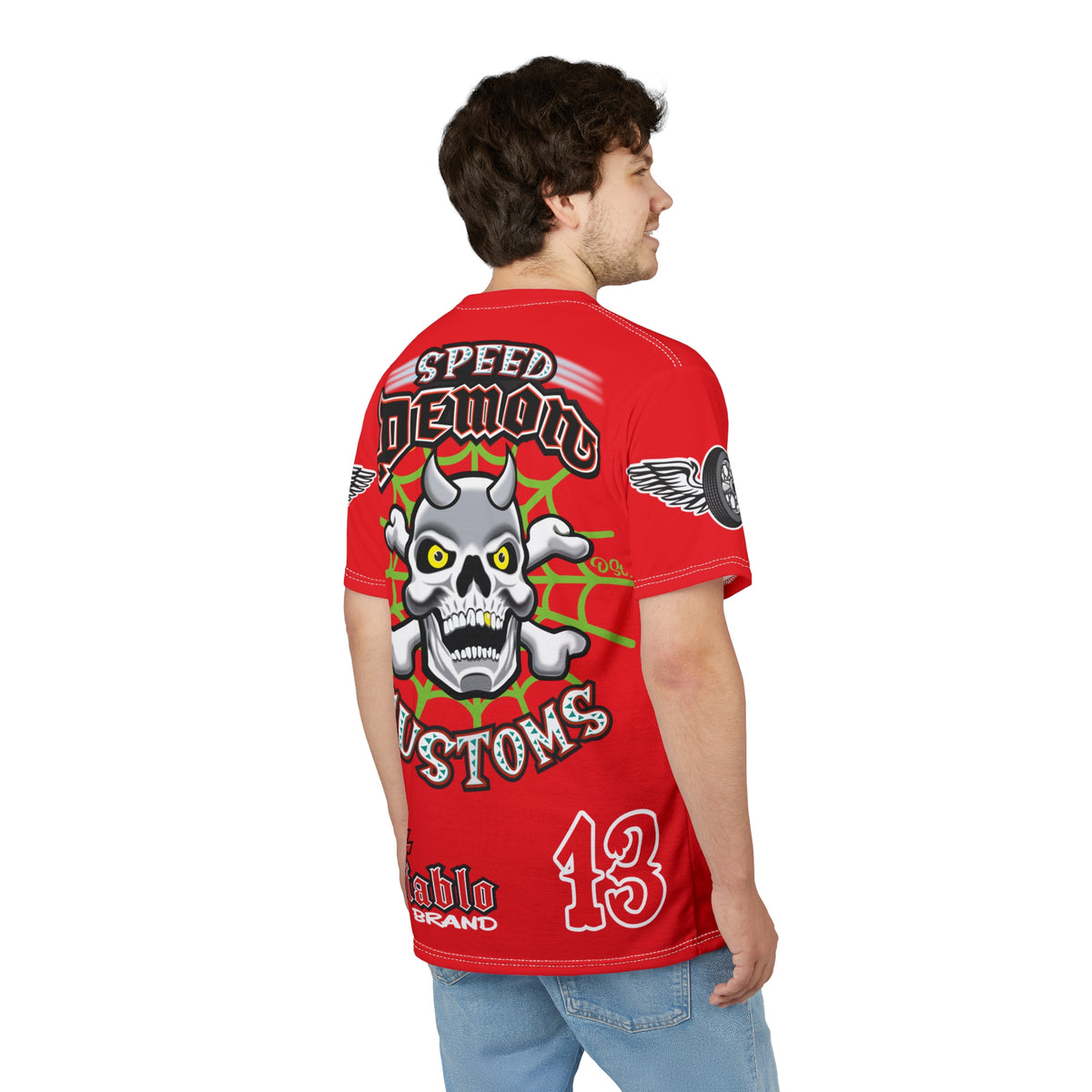 SRT Speed Demon Customs Spectacular  Super Riding Tee - Devilishly Demented Bold Biker Design