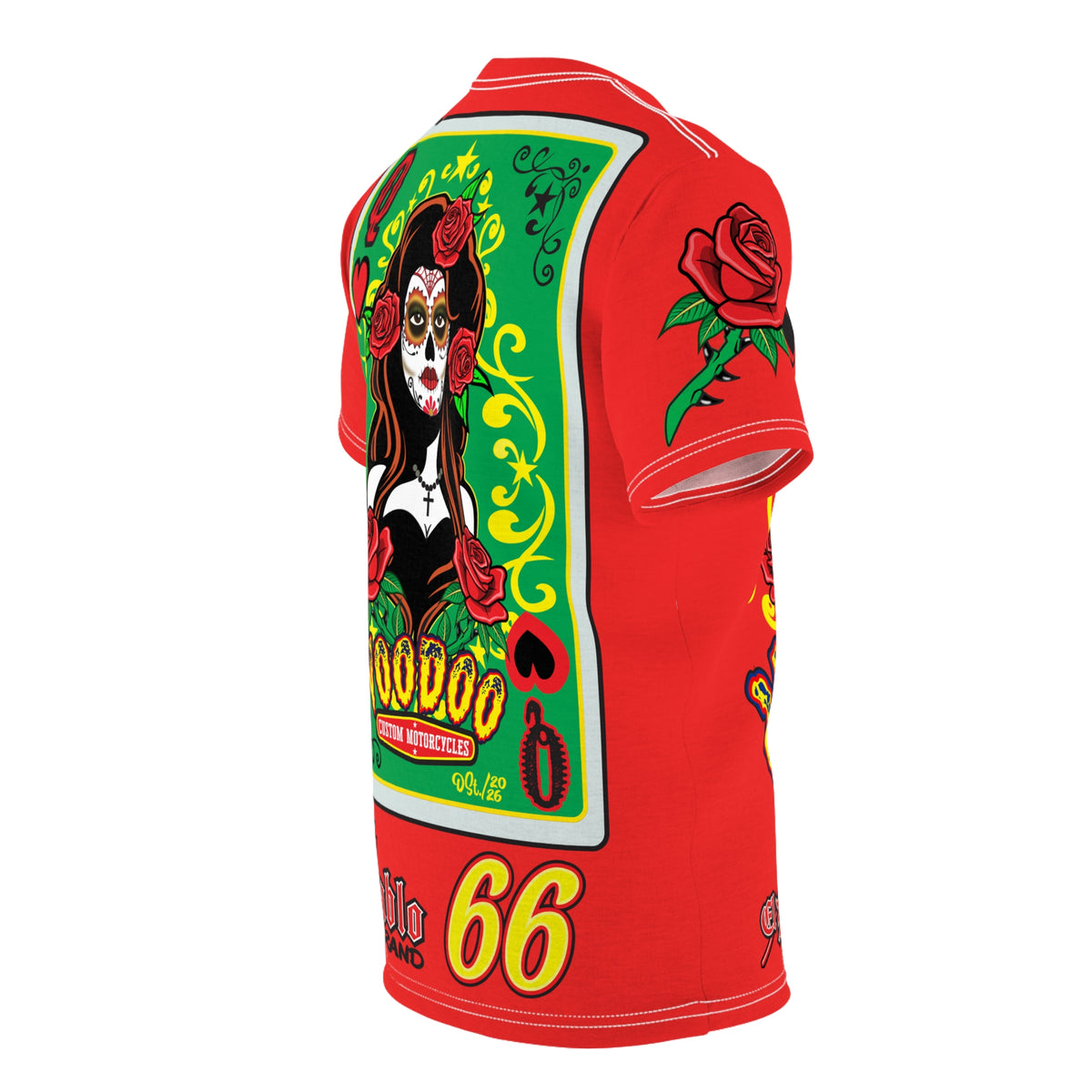 Voodoo Custom Motorcycles Tee — Queen of Hearts  Graphic Riding Super Tee