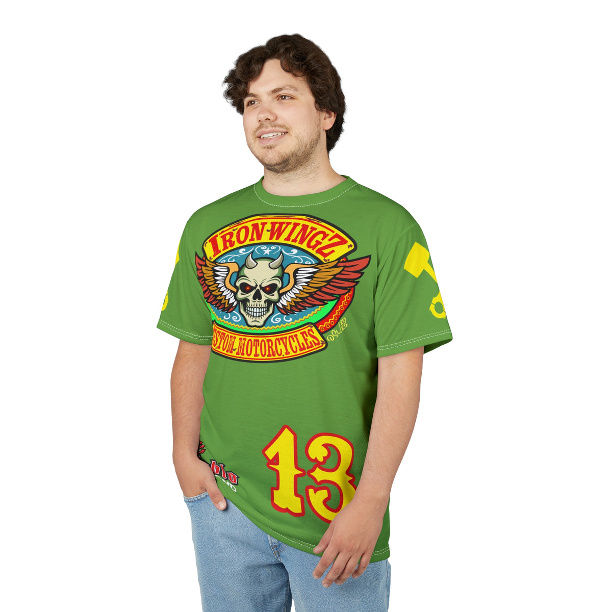 Iron Wingz Garage HiViz Super Tee, Unisex Graphic T-Shirt, Rockabilly Style Shirt,  Perfect Gift for Bikers