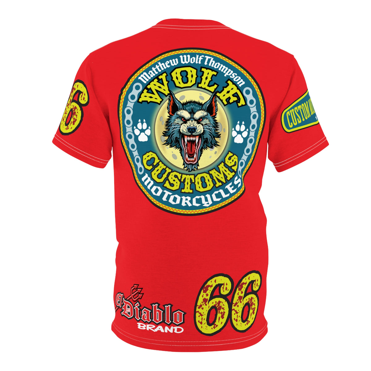 MWT Wolf Customs '66 Graphic Super  Tee — Retro Motorcycle Club Shirt The Best Biker Riding Tee EVER !!!