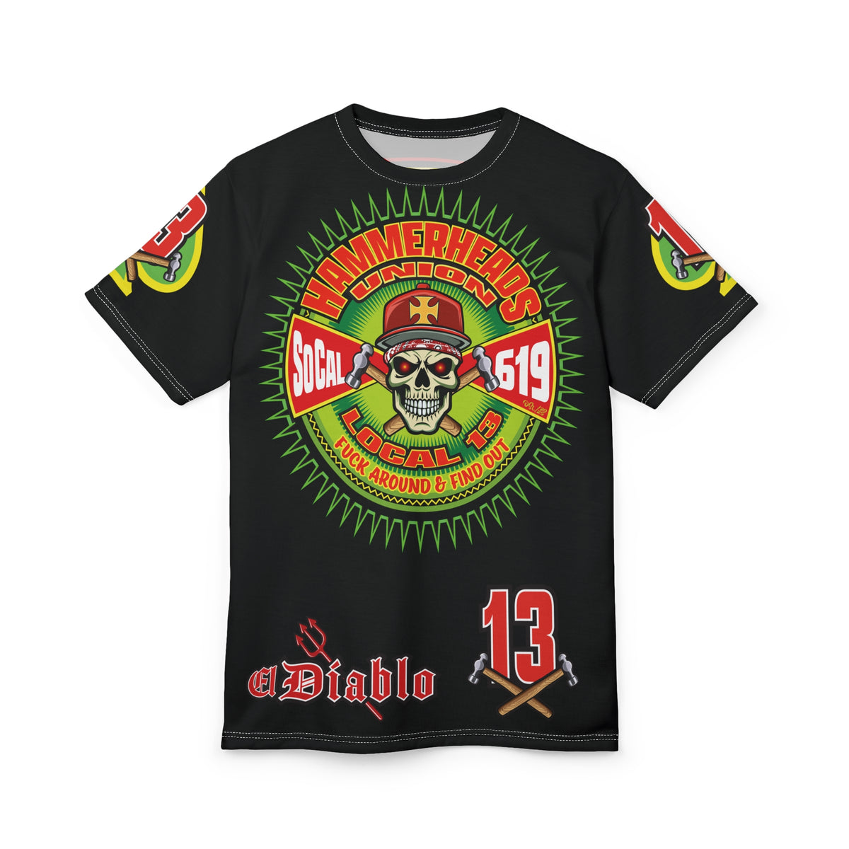 Hammerheads Union Local 13 FAFO -  Custom Motorcycle Riding Tee Shirt _ Super Comfort and Fit