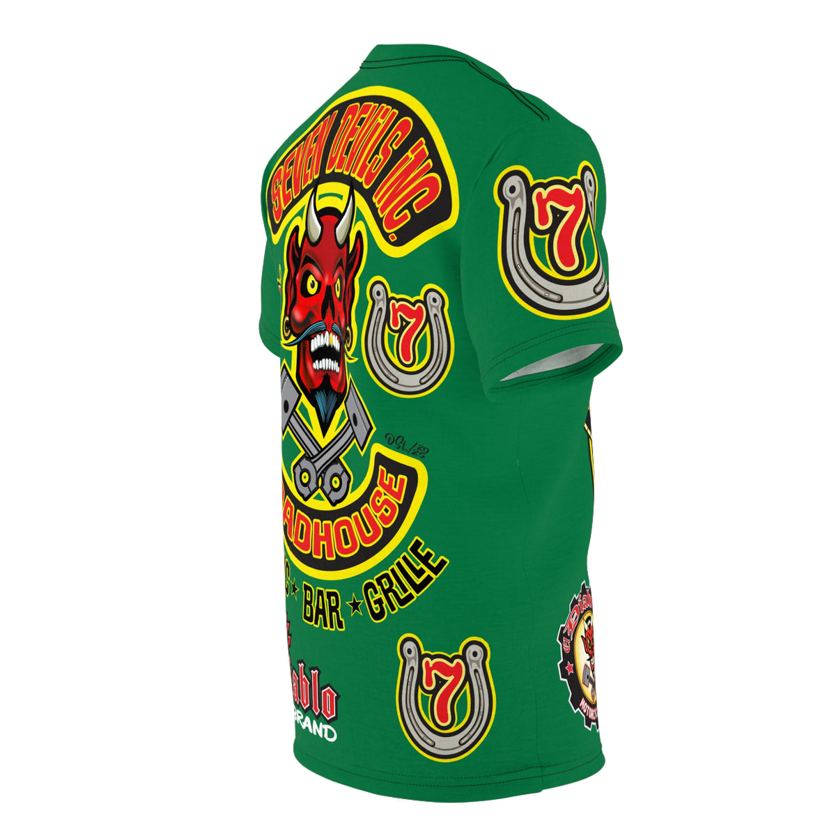 Seven Devils Inc. Roadhouse HiViz Design, Edgy Biker Shirt, Special Motorcycle Riding Gear, Seven Devils Inc.