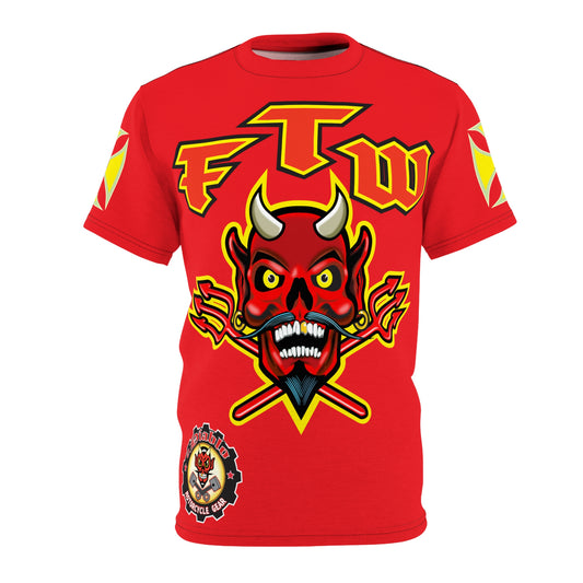 FTW Motorcycle Riders Super Tee - Edgy HiViz Colour Graphics - Show Your Attitude in Style