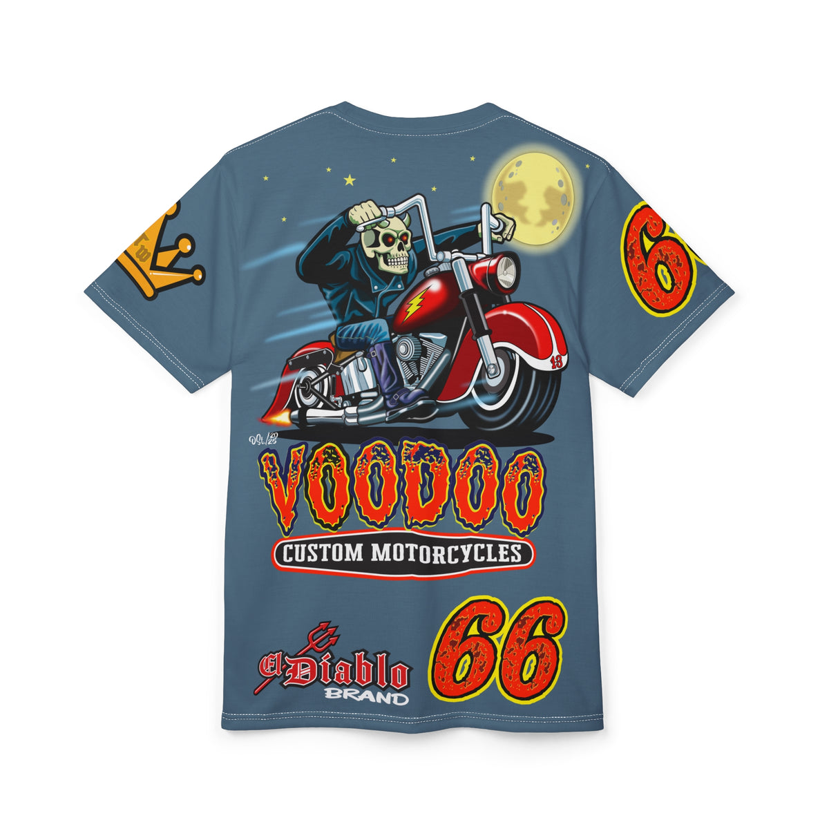 VooDoo Custom Motorcycles  Route 66 Unisex Super Tee - High Performance Riding Gear