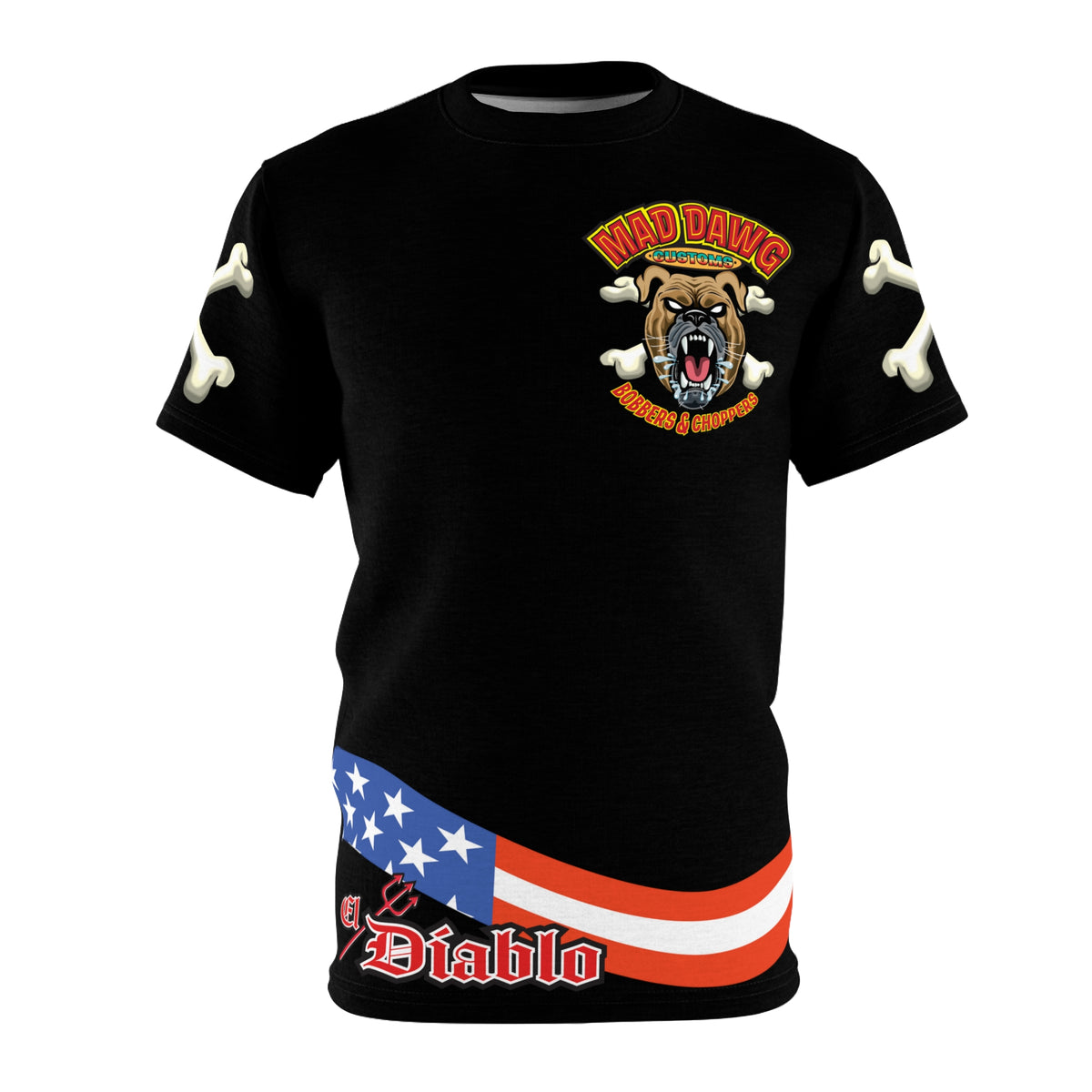 SRT Mad Dawg Customs Americana, Edgy Motorcycle Apparel, HiViz Custom Riding TEE, Rebel Fashion, Biker Style