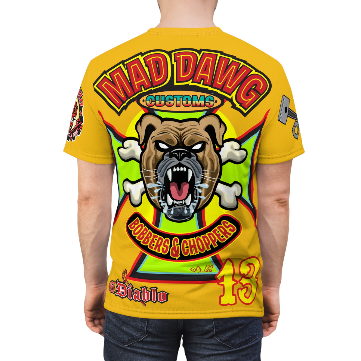 Mad Dawg Choppers & Bobbers Custom Motorcycle Riders Super Tee