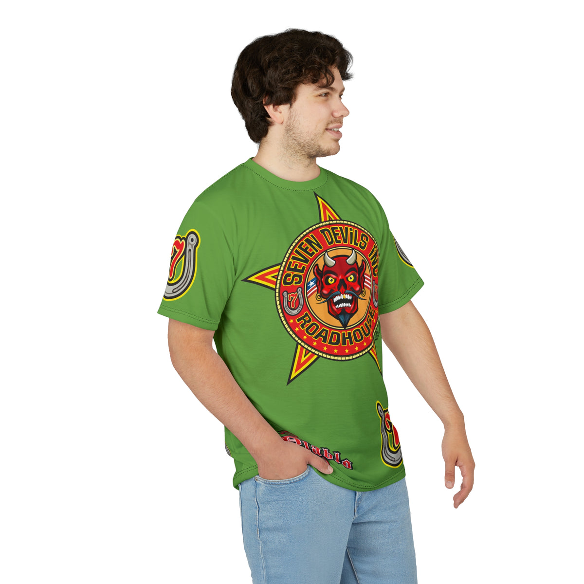 Seven Devils Inc. Roadhouse HiViz Graphic Super Tee - Motorcycle Custom Riding Tee