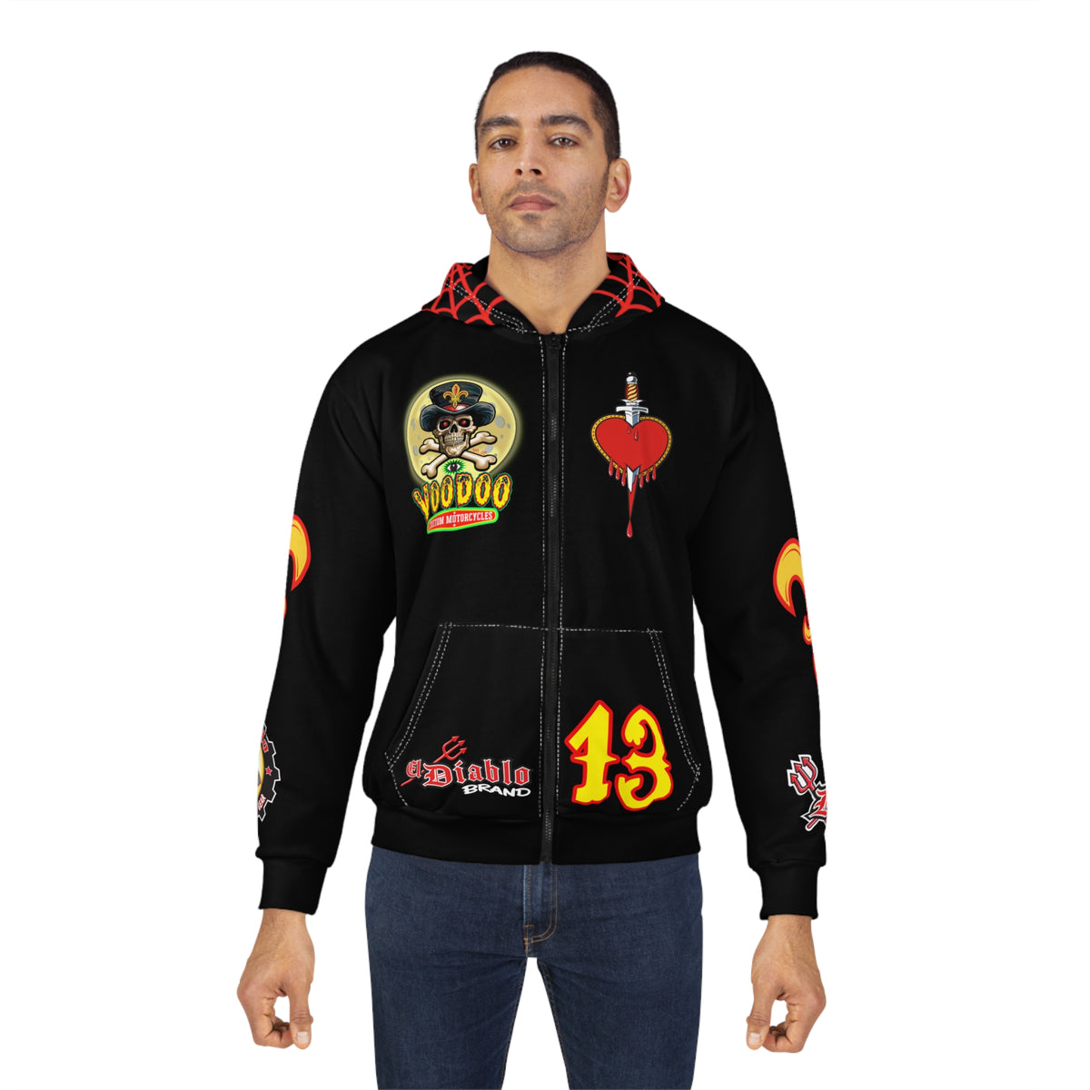 HoodZ VooDoo Customs Bad Moon Risin' Unisex Zip Hoodie - Rockin' Motor ...