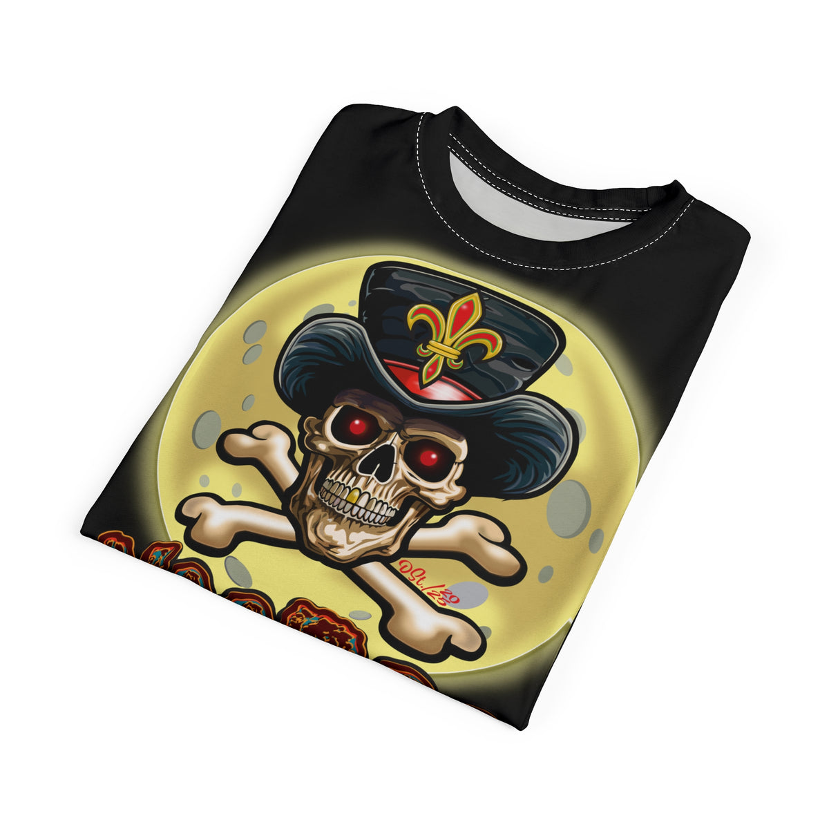 Voodoo Custom Motorcycles Unisex HiViz Tee, Edgy Graphic Shirt, Motorcycle Apparel, Skull T-Shirt, Perfect for Bikers