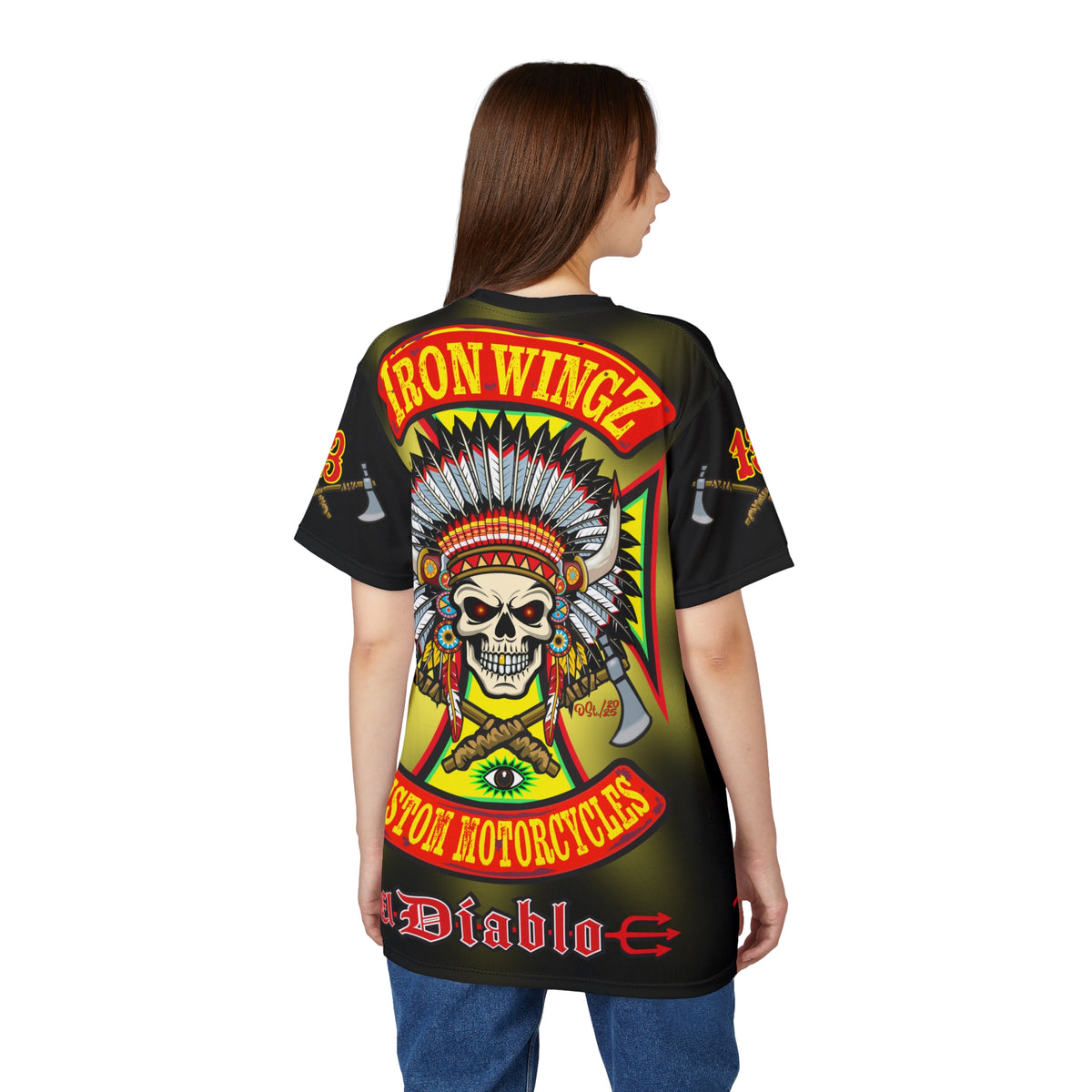 Iron Wingz Garage HiViZ Motorcycle Rider Super Tee
