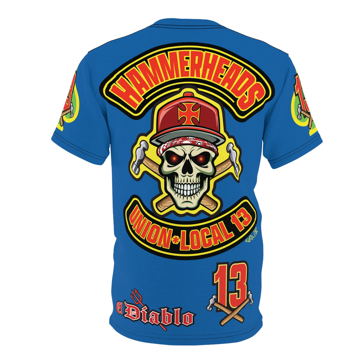 Hammerheads Union Local 13  -  Custom Motorcycle Riding Super Tee - Super Comfort and Fit