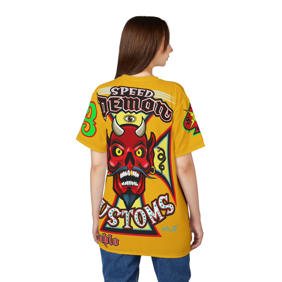 Speed Demon Custom HiViz Unisex Tee - Bold Graphic Harley Enthusiast Super T