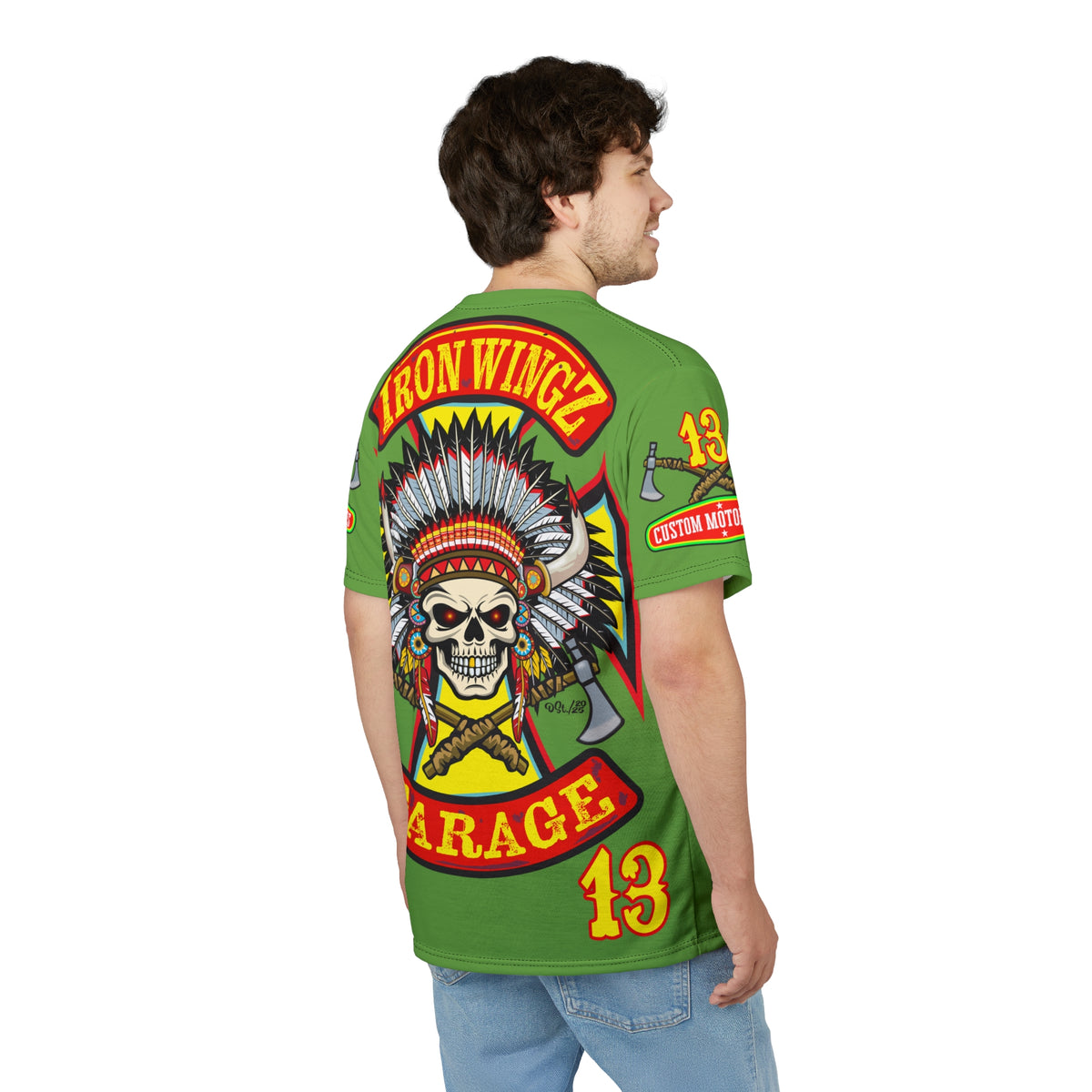 Iron Wingz Garage HiViZ Motorcycle Rider Super Tee